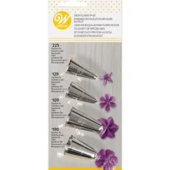 New WILTON Kit 4 Douilles Pâtissières Inox Fleurs