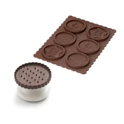SILIKOMART Kit Biscuit Chocolat Rond Noël Ø 5,7 cm (x6)