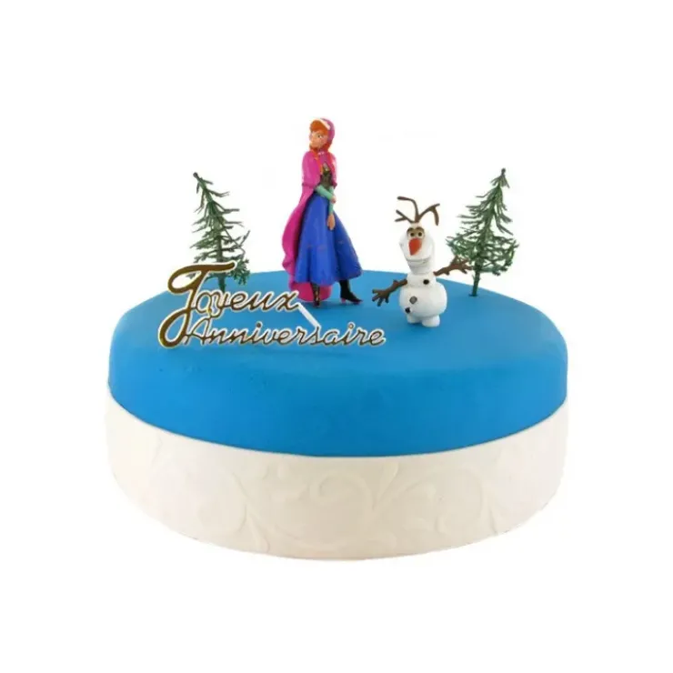 Sale GATODECO Kit Décor Gâteau La Reine des Neiges Anna et Olaf (5 pièces)