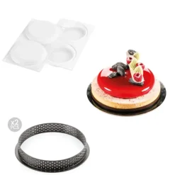 SILIKOMART Kit Moule Silicone 2 Tartes Ø 150mm Professional