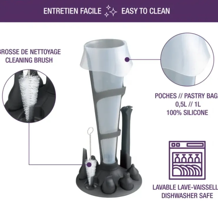 Discount MASTRAD Kit Poches à Douille Silicone + 6 Douilles