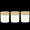Sale PEBBLY Lot 3 Boîtes de Conservation en Verre et Bambou Carré 800 ml