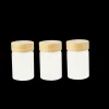 PEBBLY Lot 3 Pots en Verre et Bambou 75 ml