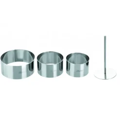 Discount IBILI Lot Cercle Inox avec Poussoir Ø 7 / 8 et 10 cm (x3)