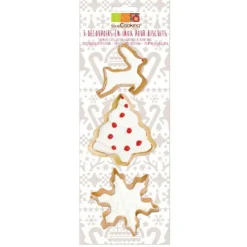 Best SCRAPCOOKING Lot Découpoirs Noël Inox Dorés x3