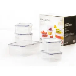 LOCK AND LOCK Lot de 5 Boîtes de Conservation Plastique 350 ml - 470 ml - 1 L