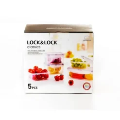 LOCK AND LOCK Lot de 5 Boîtes de Conservation Plastique 350 ml - 470 ml - 1 L
