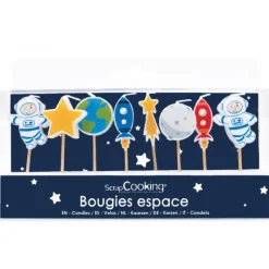 Best SCRAPCOOKING Lot de 8 bougies « Espace »