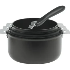 Best CRISTEL Lot de 3 Casseroles Aluminium avec 1 Poignée Noire Cookway Amovible