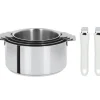 Discount CRISTEL Lot de 4 Casseroles inox avec 2 Poignées Blanches Mutine Amovibles