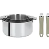 New CRISTEL Lot de 4 Casseroles inox avec 2 Poignées Taupe Mutine Amovibles