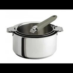 Outlet CRISTEL Lot de 3 Casseroles inox avec Poignée Taupe Mutine Amovible