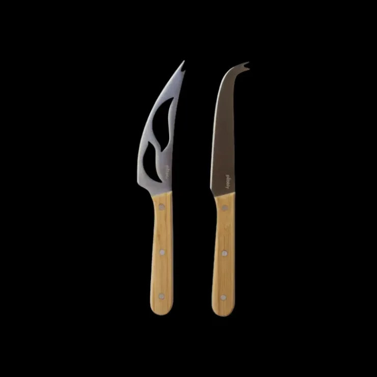 New PEBBLY Lot de 2 Couteaux à Fromage en Inox 22 cm