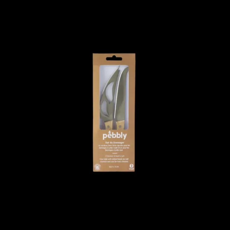 New PEBBLY Lot de 2 Couteaux à Fromage en Inox 22 cm