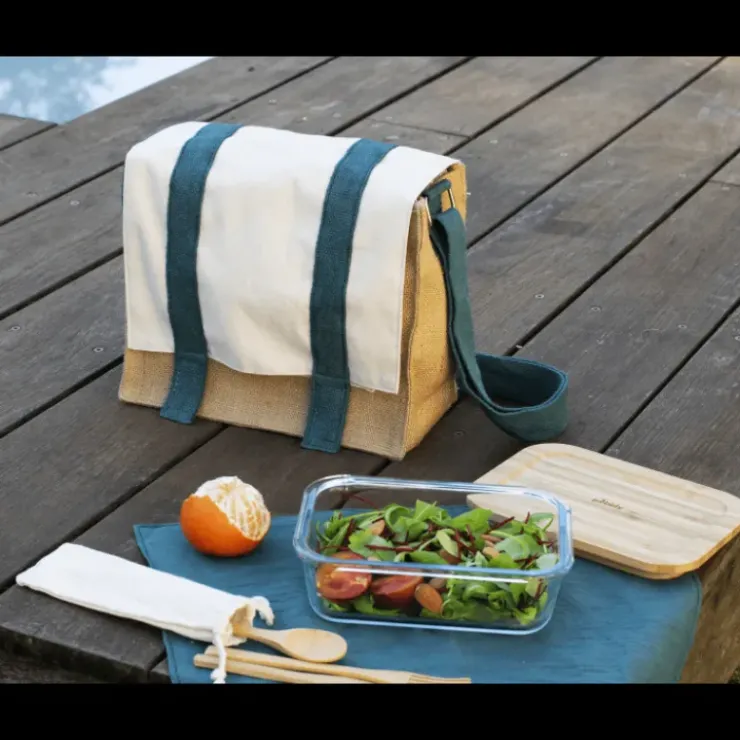 New PEBBLY Lunch Bag à Bandoulière avec Set de Table