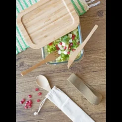 Online PEBBLY Lunch Box Verre et Bambou avec Couverts 1 L