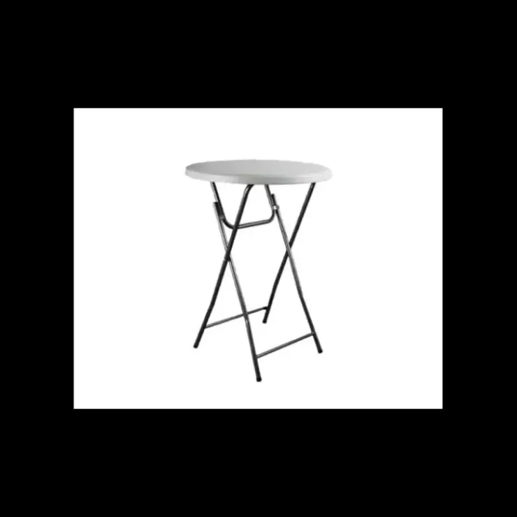 Best LYROSE Mange-Debout Pliant Blanc Structure Noire Congrès