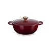 Best LE CREUSET Marmite en Fonte 26 cm Garnet Bouton Doré Signature