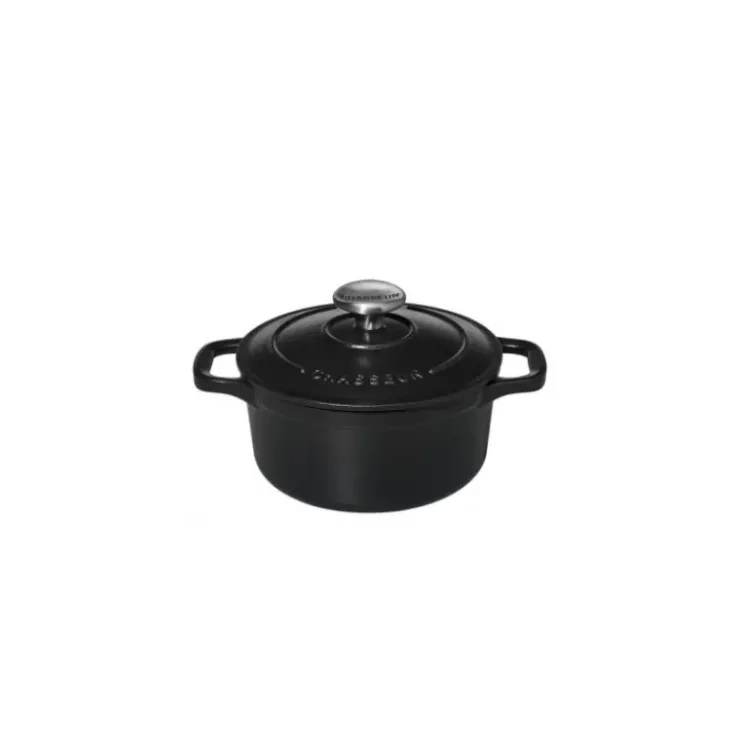 Clearance CHASSEUR Mini Cocotte en Fonte Ronde 14 cm Noir Mat