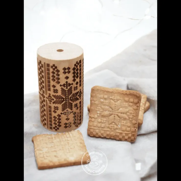 New SCRAPCOOKING Mini Rouleau à Pâtisserie Empreinte Point de Croix 7 cm