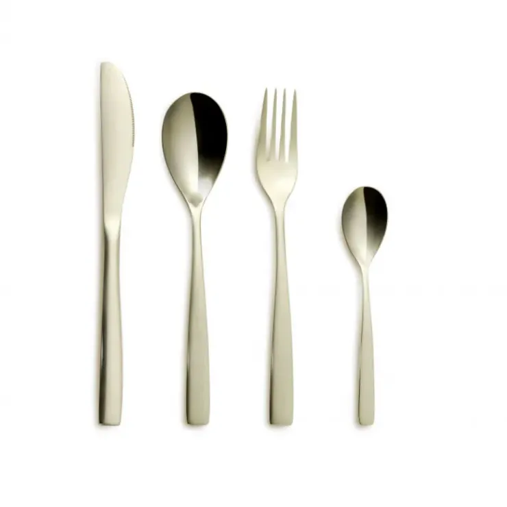 Outlet COMAS Ménagère 24 pièces BCN COLORS Champagne Inox 18% 3 mm