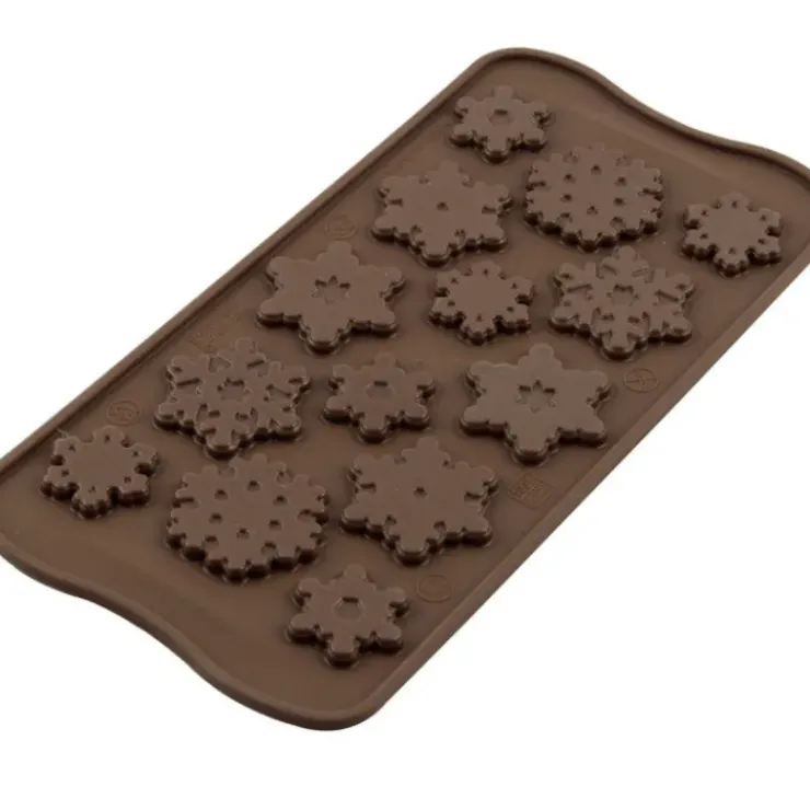SILIKOMART Moule à Chocolat 14 Flocons Easy Choc - Silicone Spécial Chocolat