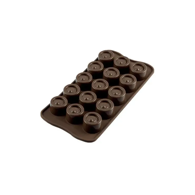Clearance EASY CHOC Moule à Chocolat 15 Ronds - Silicone Spécial Chocolat