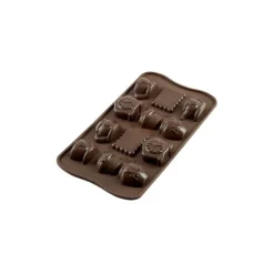 Discount EASY CHOC Moule à Chocolat 12 Sujets Tea Time - Silicone Spécial Chocolat