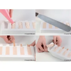 Best SILIKOMART Moule à glace silicone 10 barres arrondies avec bâtonnets