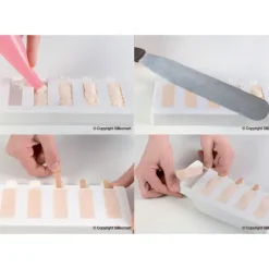Hot SILIKOMART Moule à glace silicone 10 barres rectangles avec bâtonnets