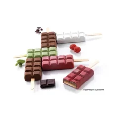 Discount SILIKOMART Moule à glace silicone Choco 12 empreintes avec bâtonnets