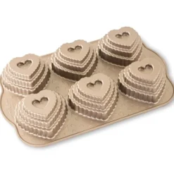 NORDIC WARE Moule à Gâteaux Cœurs à Étages (x6) Toffee