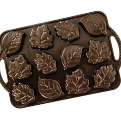 Hot NORDIC WARE Moule à Gâteaux Feuilles d'Automne (x12) Bronze