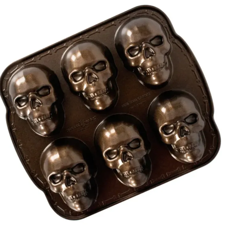 Hot NORDIC WARE Moule à Gâteaux Têtes de Mort (x6) Bronze