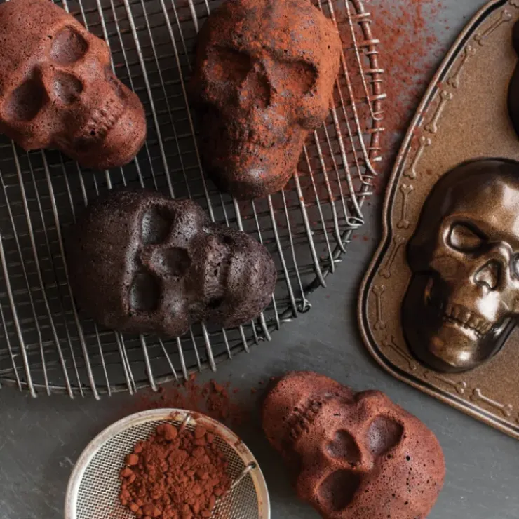 Hot NORDIC WARE Moule à Gâteaux Têtes de Mort (x6) Bronze