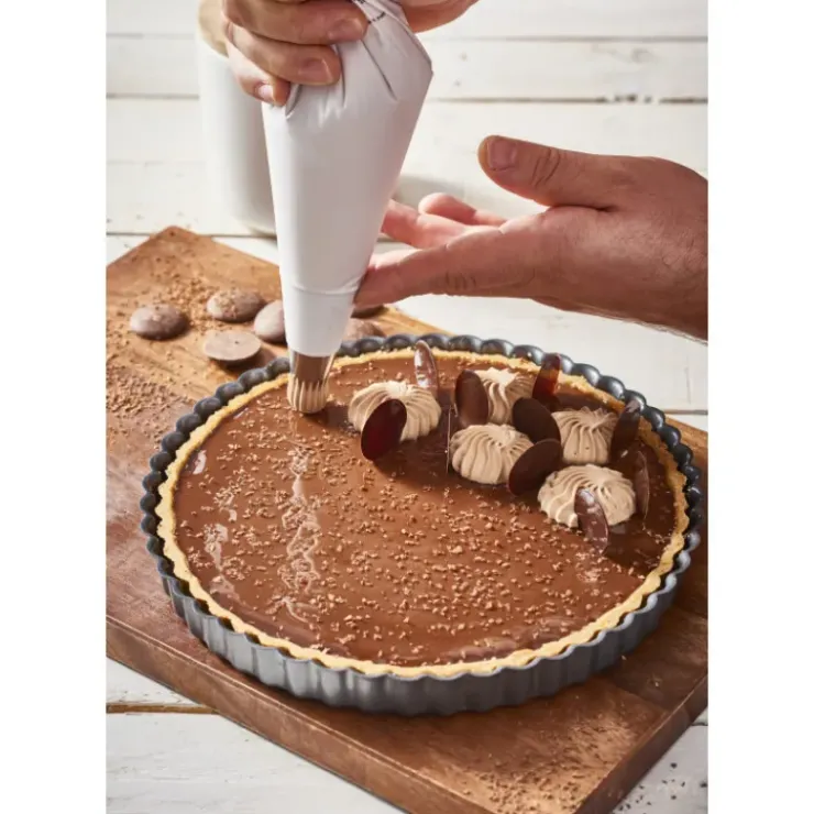 Outlet DE BUYER Moule Anti Adhésif Tarte Cannelée Droite Ø 28 cm x H 3 cm