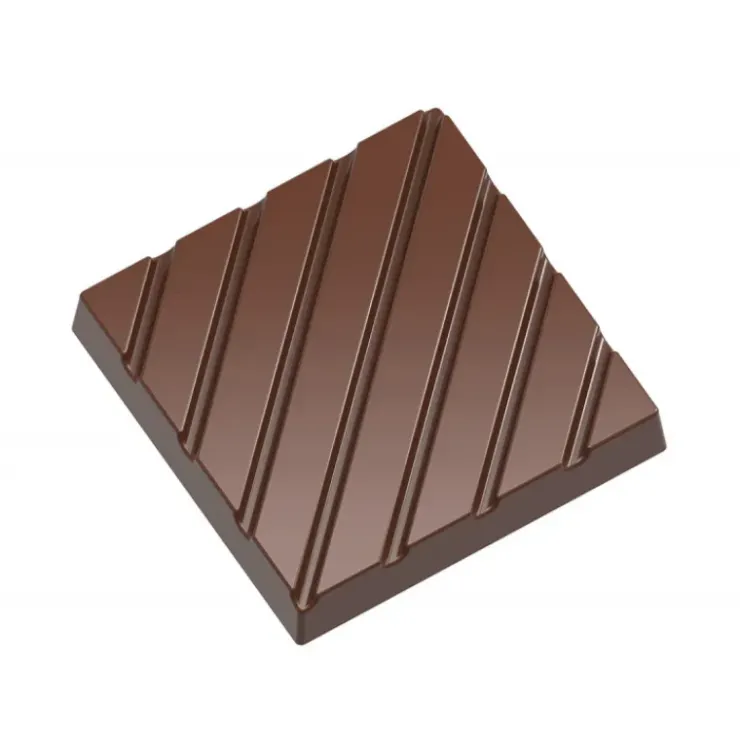 Best CHOCOLATE WORLD Moule Chocolat Caraque avec lignes 31 mm (x21)