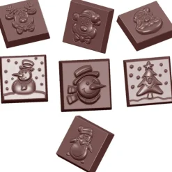 Clearance CHOCOLATE WORLD Moule Chocolat Carré Figurines de Noël (x21)