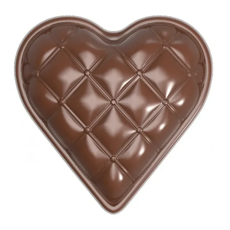 Best CHOCOLATE WORLD Moule Chocolat Coeur Matelassé 33 mm (x18)