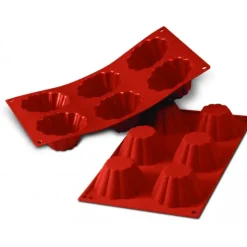 Best SILIKOMART Moule Silicone 6 Brioches Cannelées 7,9 cm x H 3,7 cm