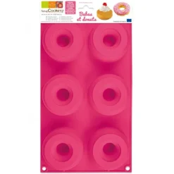 Outlet SCRAPCOOKING Moule Silicone 6 Donuts ou Babas Ø7,5 x2,8 cm