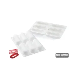 New SILIKOMART Moule Silicone 6 Eclairs 129 x 40 x h35 mm 140ml Professional