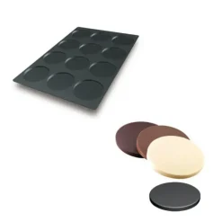 New SILIKOMART Moule Silicone 12 Fonds de Tarte Biscuit Ø12 x 1 cm 112ml Professional