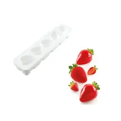 Online SILIKOMART Moule Silicone 5 Fraises 120 ml Professional