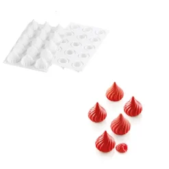 New SILIKOMART Moule Silicone 15 Sphères Torsadées Russian Tale Ø41,5 x h45,5 mm 30ml Professional