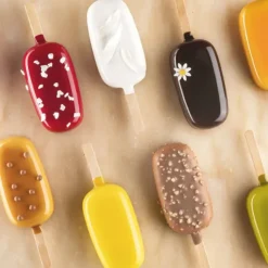 New PAVONI Moule Silicone Capri 4,9 x H 9,3 cm (x3) + 50 bâtonnets Pavogel