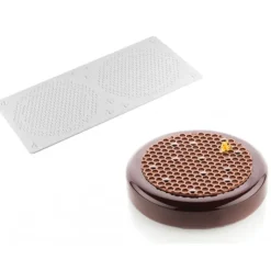 SILIKOMART Moule Silicone Décor Alvéoles Ø 14 à 18 cm x H 0,35 cm (x2) Professional