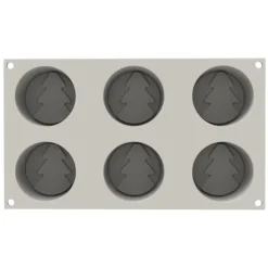 New SILIKOMART Moule Silicone Sapin Mini Hiver Ø 7 x H 3 cm (x6)