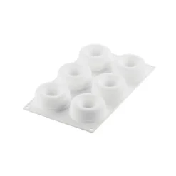 SILIKOMART Moule Silicone Savarin Oblio Ø 7,5 cm x H 3 cm (x6) Professional