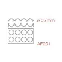 PAVONI Moule Silicone Sphère 30 x 17,5 cm Ø 5.5 cm (x8)